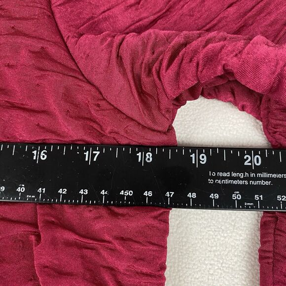 Cocomo Tunic Crinkle Textured Magenta 3/4 Sleeve Top Womens Blouse Boho Artsy - Picture 3 of 5